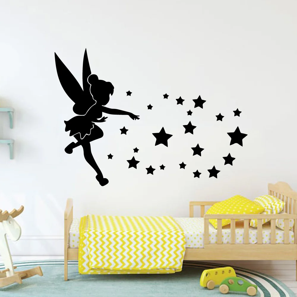 1 pc hot sale Cartoon fairy Wall Sticker Decals Murals Poster For Kids Babys Room Decoration Bedroom Decor Art Decor Wallpaper