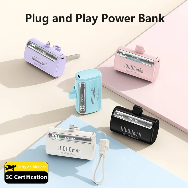 20000mAh Mini Capsule Power Bank External Battery Type C 22.5W Fast Charging Portable Charger for IPhone Xiaomi Samsung Huawei view 6