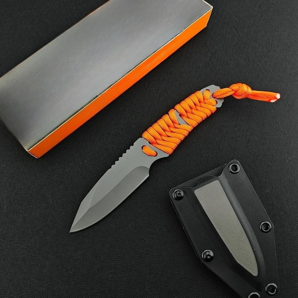 Cuchillo recto portátil con funda 8Cr13Mov EDC, herramienta práctica, cuchillo para frutas, rescate en la naturaleza, aventura en la jungla, senderismo, pesca, Camping