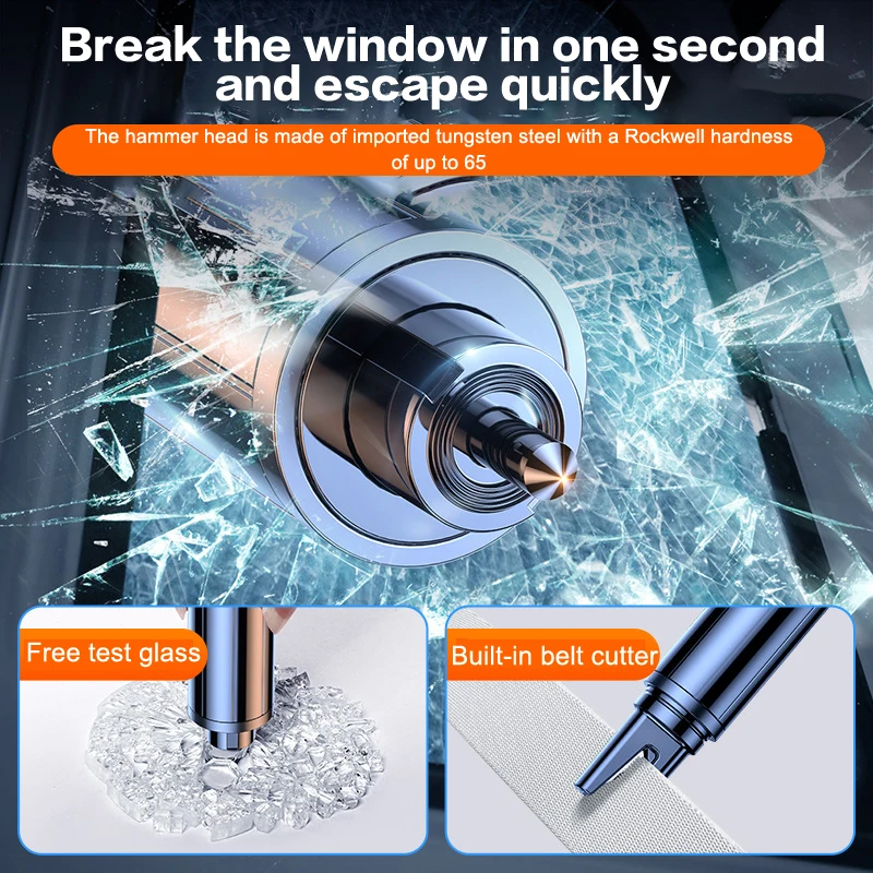 Car Safety Hammer Auto Emergency Glass Breaker Portable Seat Belt Cutter Steel Life-Saving Escape Hammer