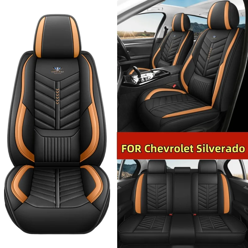 

Car seat cover waterproof wear-resistant PU leather high-end full set of 5 seats full wrap seat cover FOR Chevrolet Silverado