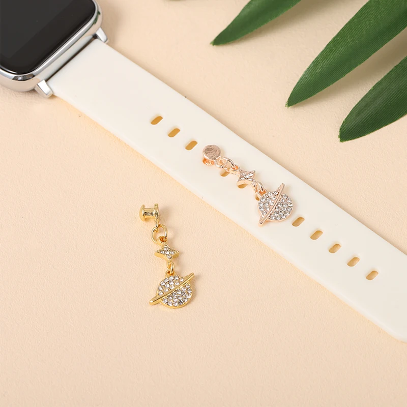 Charms in metallo ad anello per cinturino Apple Watch decorativo diamante ornamento Smart Watch cinturino in Silicone per accessori braccialetto iwatch