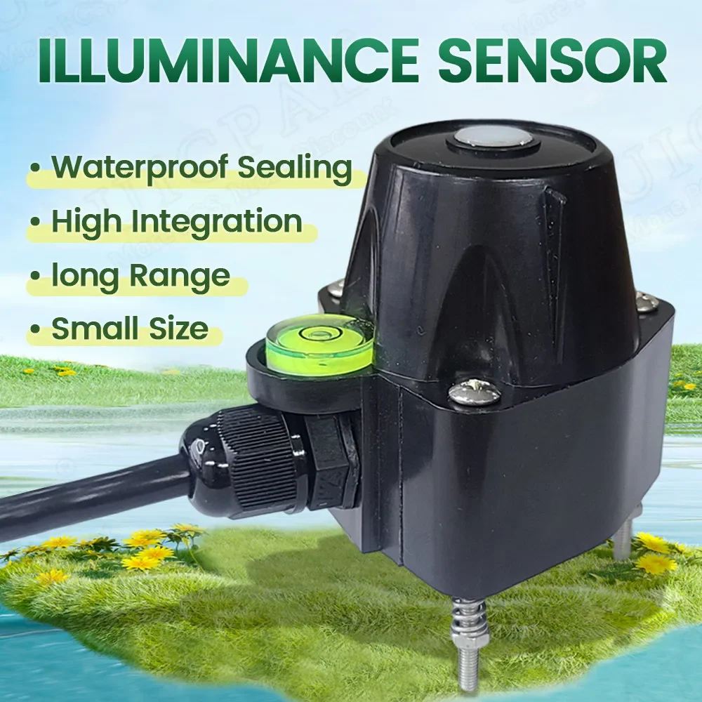 Ambient Light Illuminance Sensor Module 400-1100NM Sunlight Intensity Transmitters Measuring 0-200000LUX 4-20mA RS485 Modbus