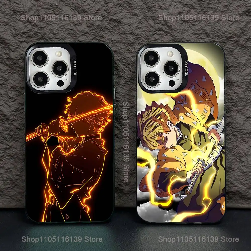 

Anime Z-Zenitsu A-Agatsuma Phone Case For iPhone 16,15,14,13,12,11,Pro,XS,Max,Plus,Mini,SE Black Candy Matte Shockproof Cover