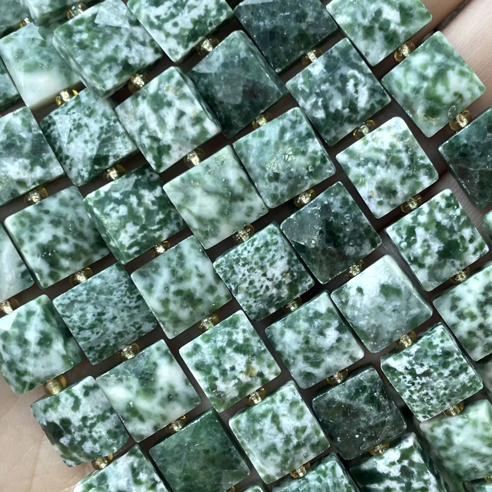 10 mm facettierte quadratische bunte Picasso-Jaspis-Abstandsperlen aus Naturstein für die Schmuckherstellung, DIY-Armband, Halskette, Zubehör – Detail 23