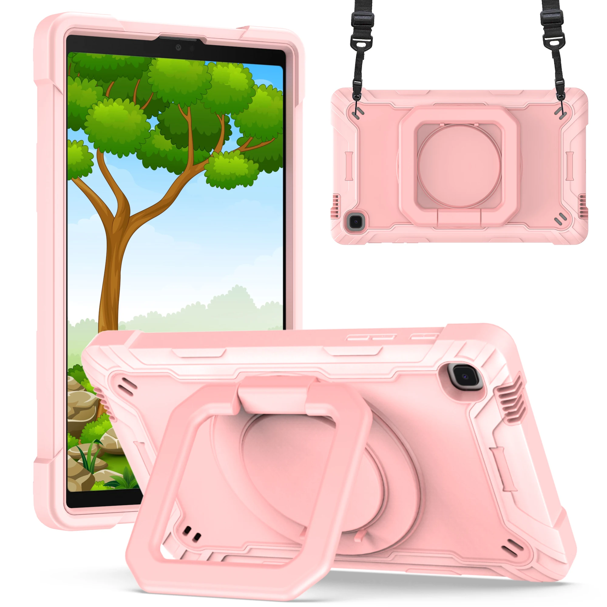 

Case for Samsung Galaxy Tab A7 LITE 8.7'' T220 T225 2021 Heavy Duty Shockproof Protective Tablet Cover with 360 Rotating Stand