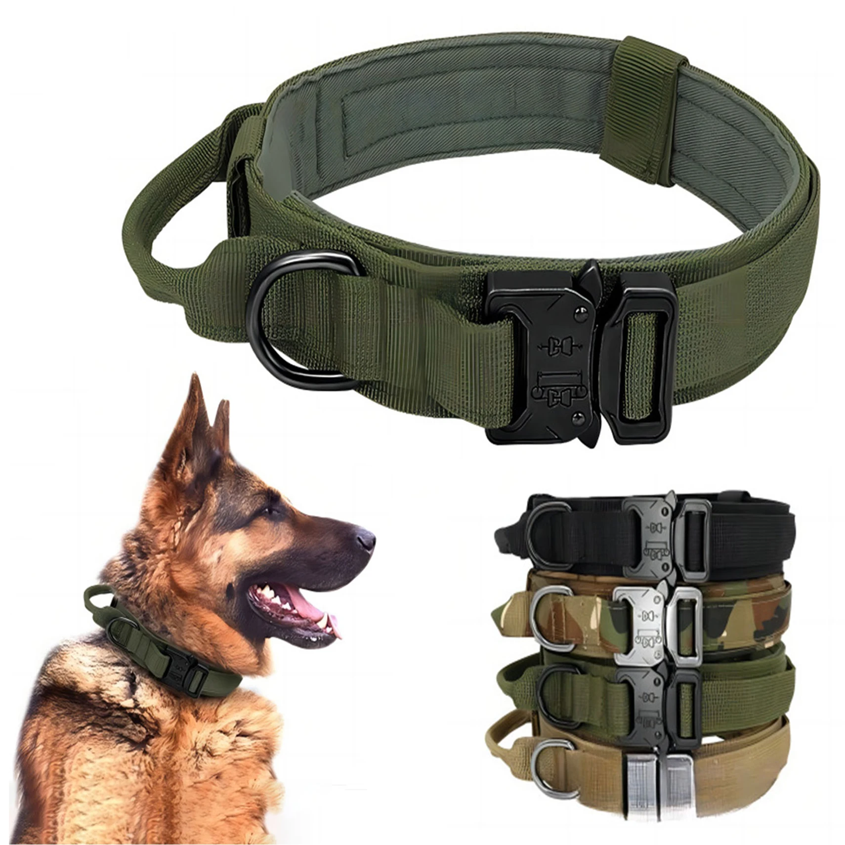 Pet Tactical Training Collar Nylon Prevent Sprint Impact Traction Collar For Dogs