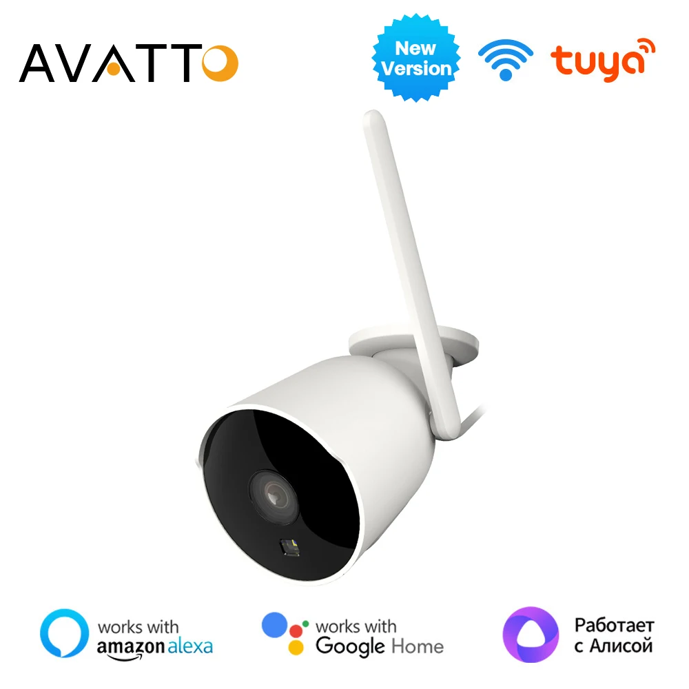 

AVATTO Tuya WiFi Outdoor Wireless 2MP Smart Ultra-Clear Camera With Motion Detection Real-time APP Alerts，For Alexa Google Home