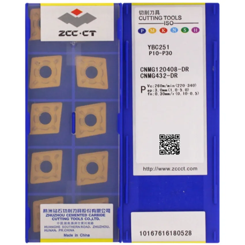 ZCC.CT CNMG120408-DR YBC251/CNMG120412-DR YBC251/CNMG120408-DR YBC252/CNMG120412-DR YBC252 CNC carbide inserts P10-P30 P10-P35