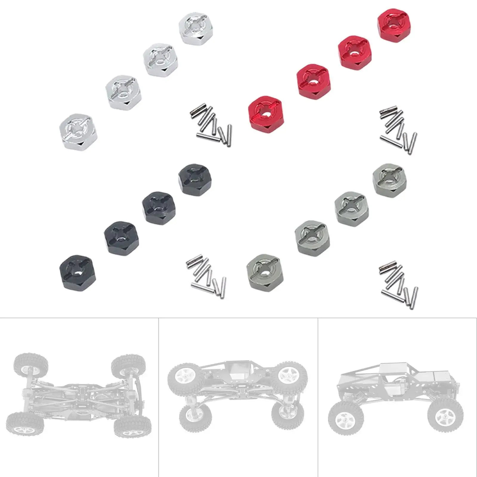 RC Hex Hubs Wheels Hex Model Car Part Extended DIY Accs RC Car Model Drive Adapter for 124019 124017-16-18 144010 144001 02