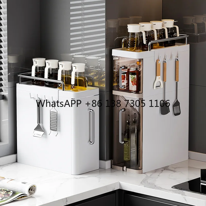 

Kitchen rack, crevice storage cabinet, seasoning countertop, pull-out dust storage cabinet, seasoning bottle rack