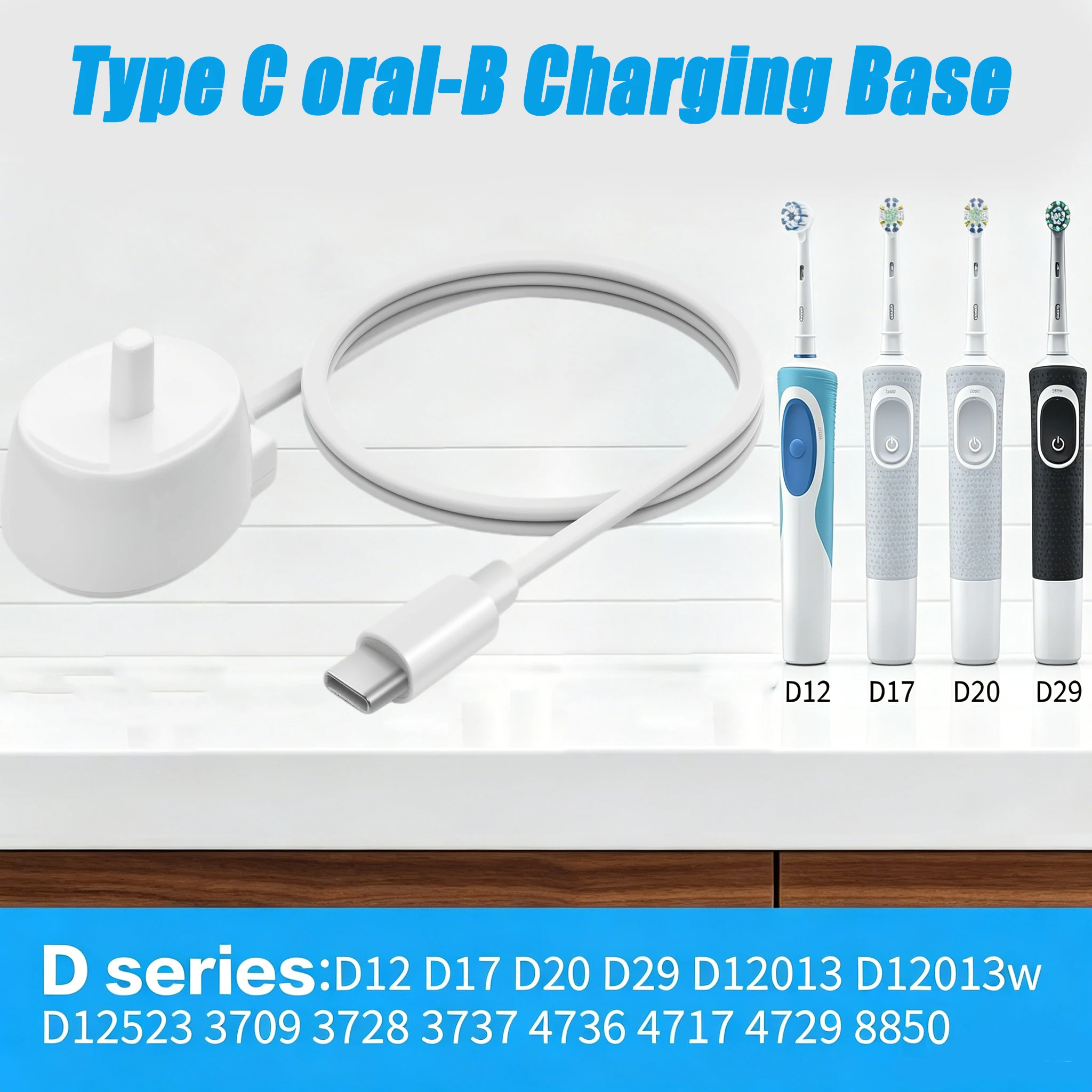 NEW TYPE-C Protable Replacement For Braun Oral B Series D12 D20 for Hotal Home Bathroom Tools Electric Toothbrush Stand Charger