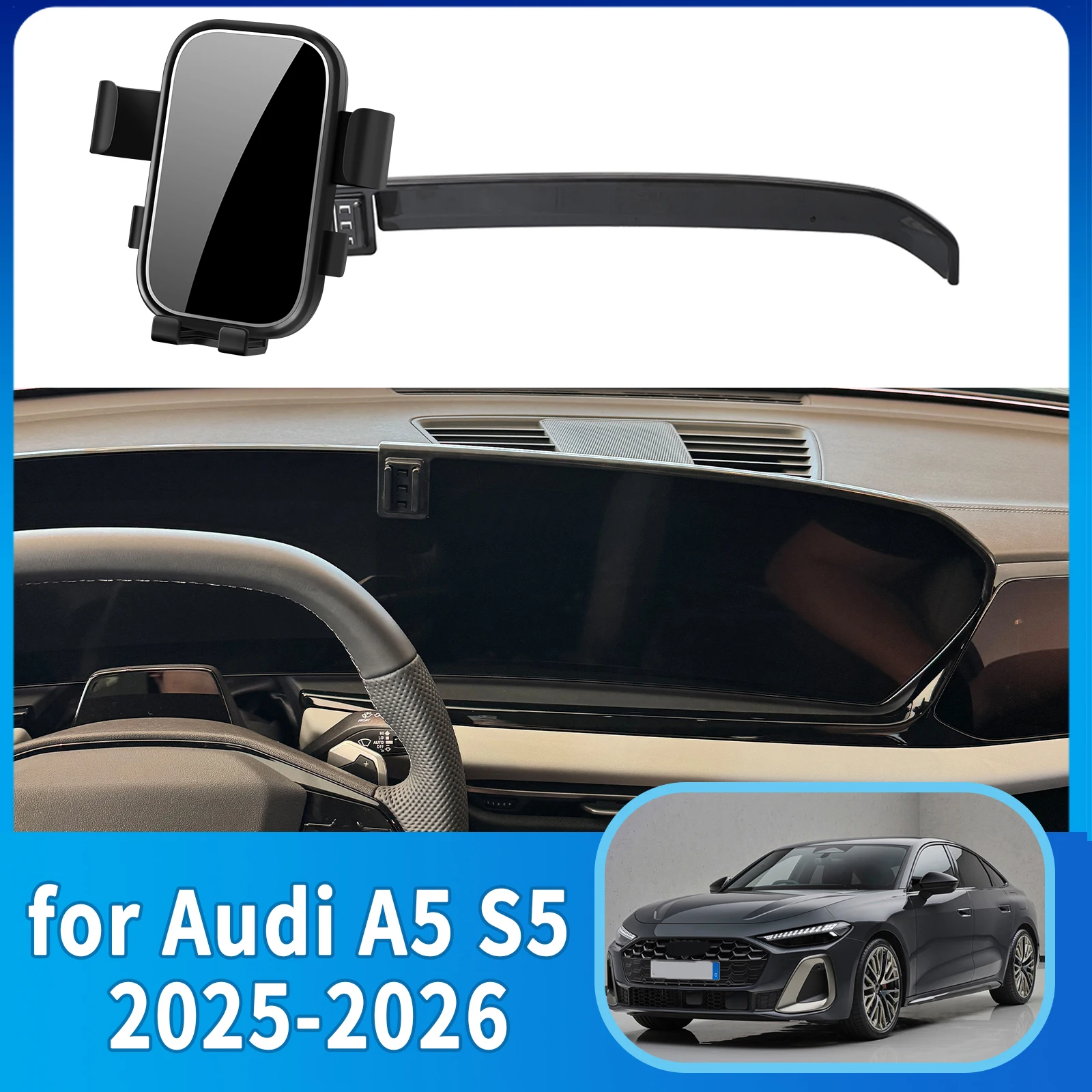 

Car Mobile Phone Holder for Audi A5 S5 Sedan 2025 2026 Sportback Electric Accessories GPS Bracket Navigation Stand Auto
