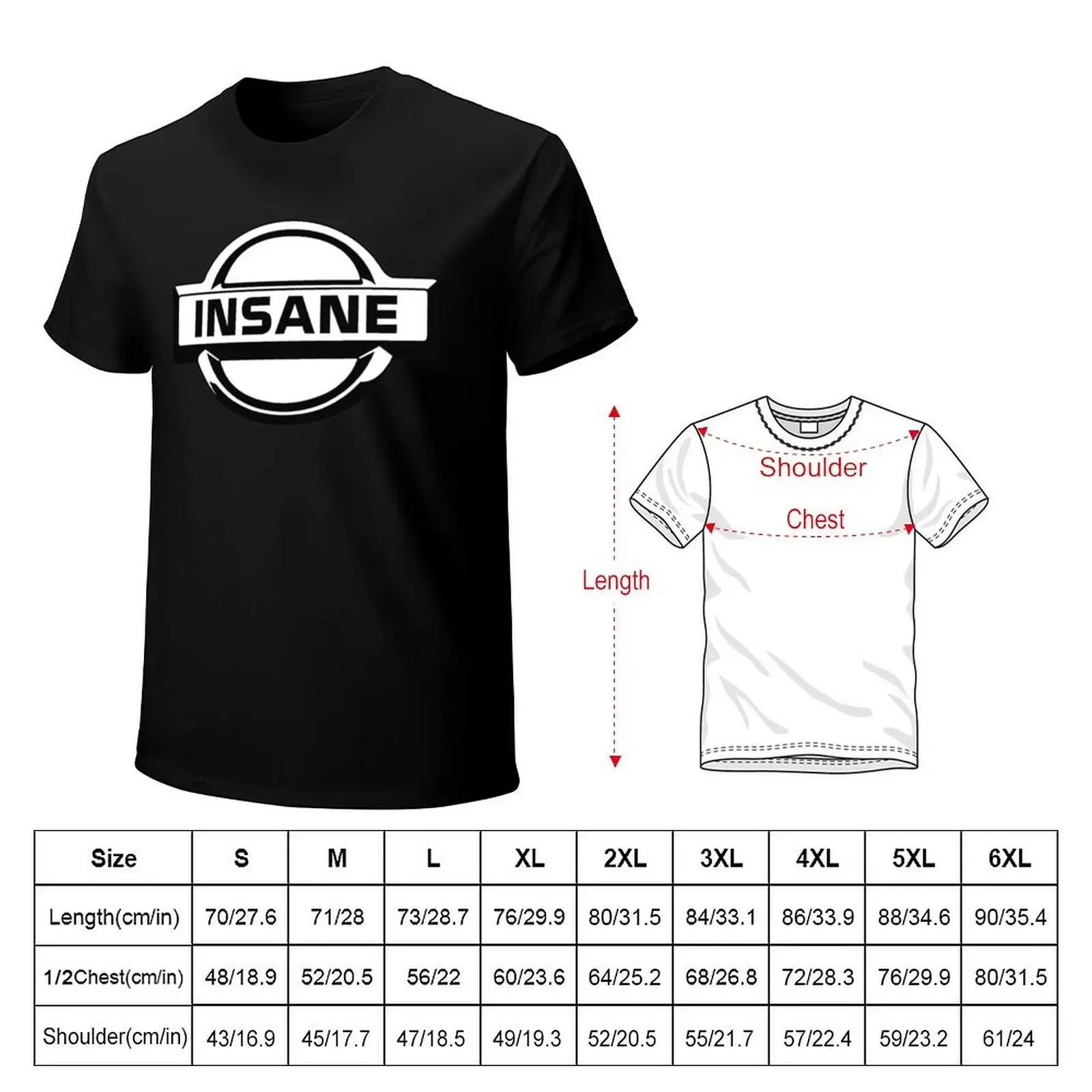 Insane badge T-shirt summer tops tees men clothes