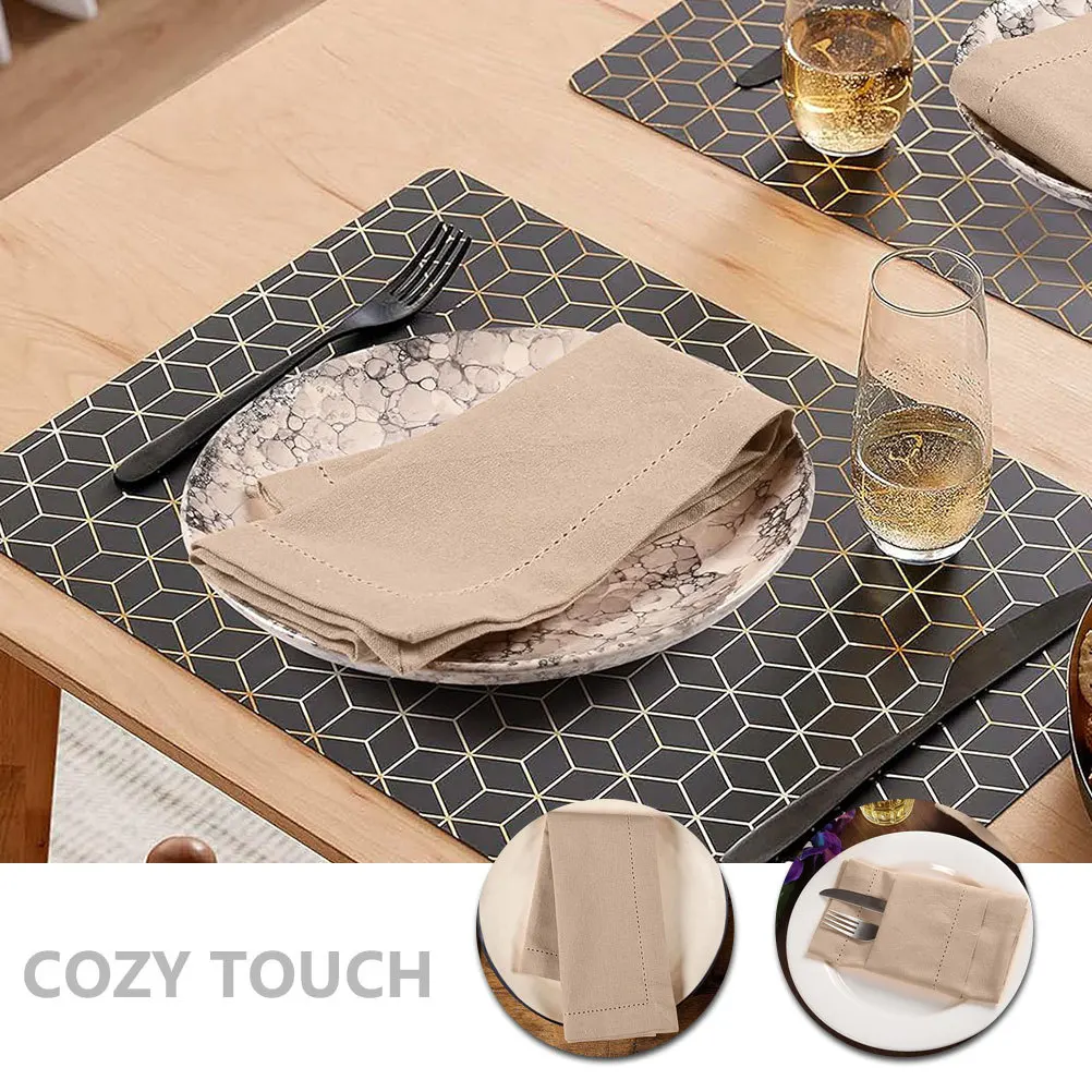 

Fabric Dining Placemats Soft Comfortable Washable Cloth Napkins Reusable Tableware Mat for Restaurant Party Home Decor
