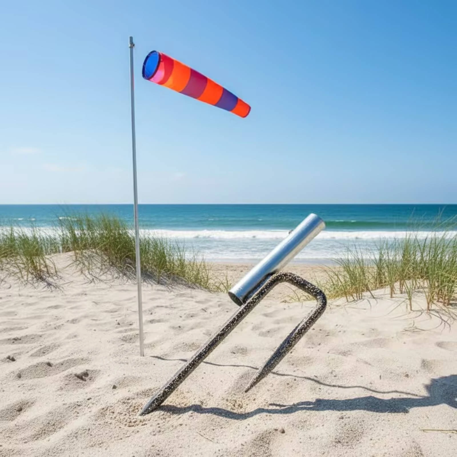 

Steel Pole Stake Heavy Duty Outdoor Support Ground Anchor Reusable for Soil