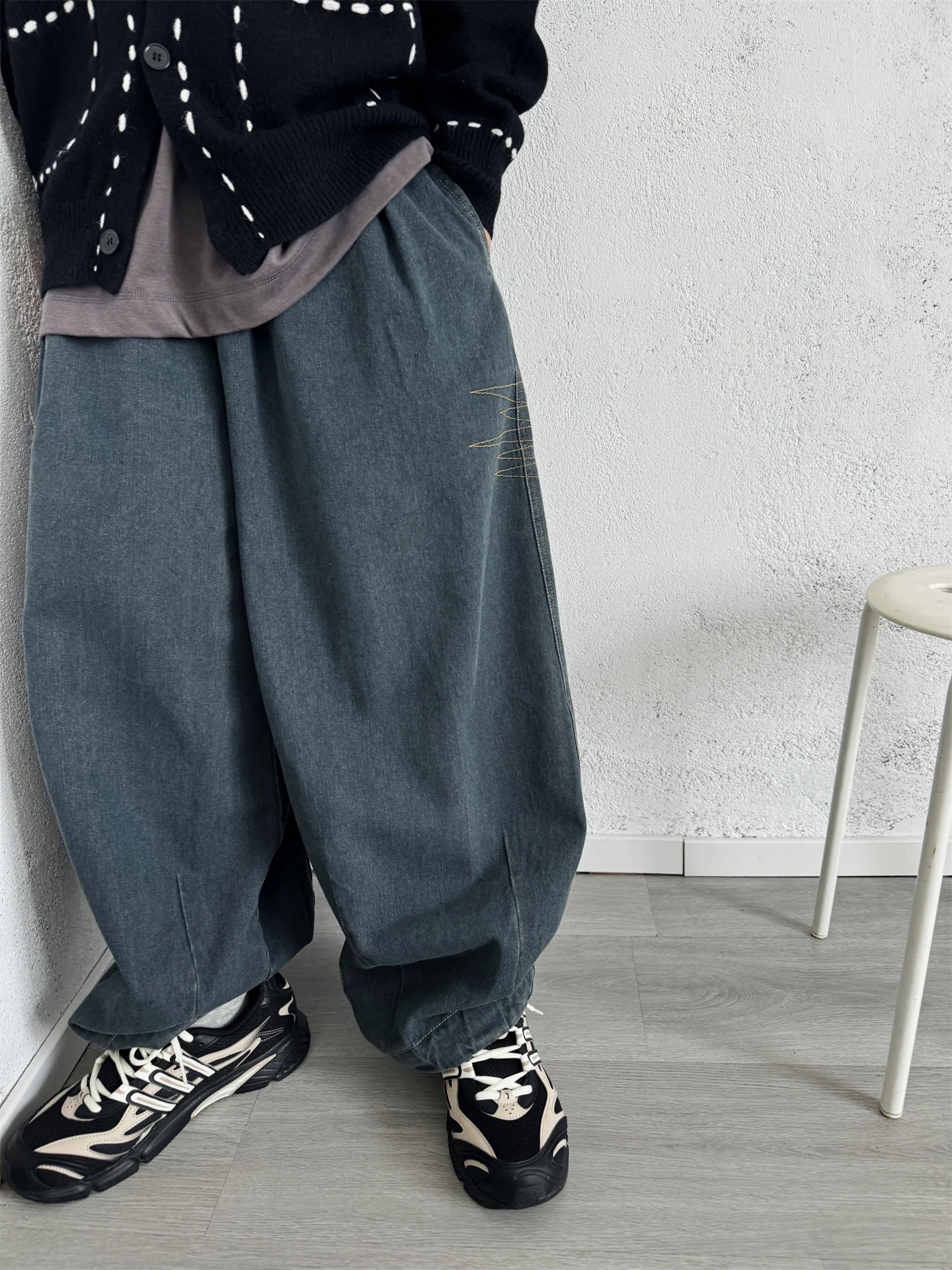 high-quali-vintage-waed-boys-banana-jeans-lantern-long-pants-autumn-winter-children's-casual-cotton-trousers-for-teens