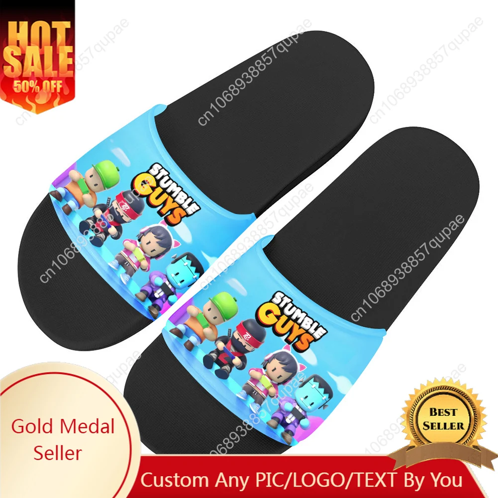 

Stumble Guys Slippers Home Water Shoes Cute Cartoon Game Men Women Teenagers Beach Pool Sandals Funny Custom Made Summer Slipper