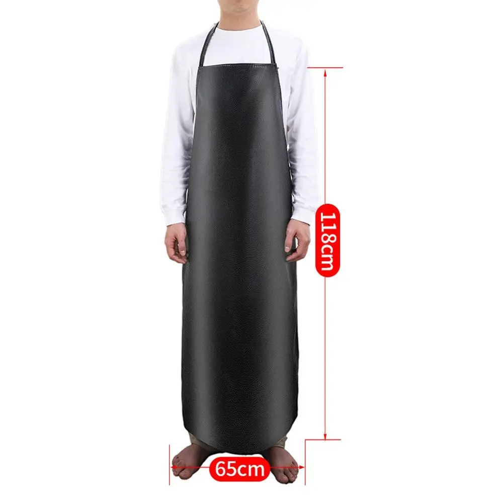 Waterproof Oil Resistant Apron New Household PU Leather Leather Apron Wear-resistant Kitchen Apron