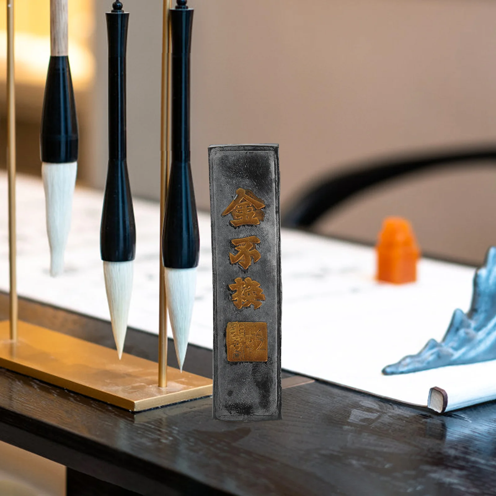 Chinese Calligraphy Ink Stone Handmade Block Sticks Smooth Surface Ideal Beginners Students Japanese Painting Teaching Tools