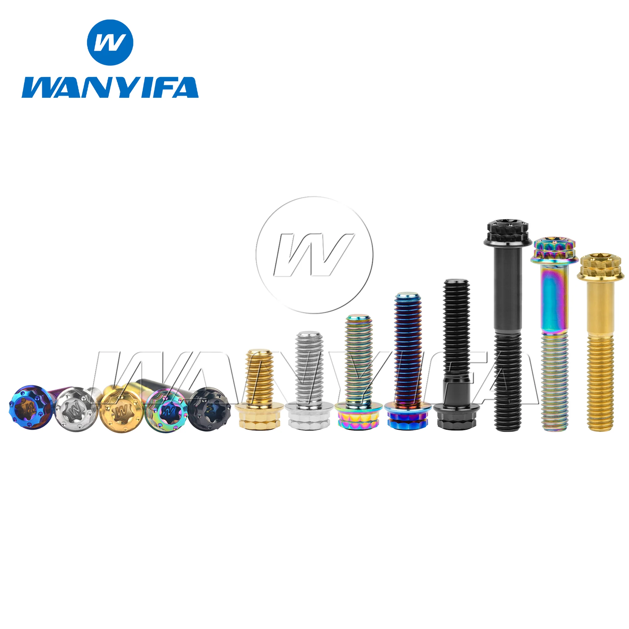Wanyifa Titanium Bolt M10x20 25 30 35 40 45 50 55 60 65 70mm Flange 12 Points Torx Head Screws for Motorcycle Calipers Refitted