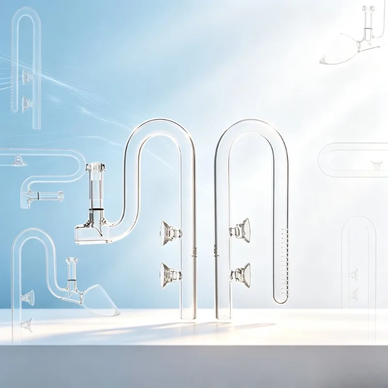 Shengtang Glass Inlet Outlet with Oil Skimmer No Fish Shrimp Suction No Air Lock Stable Horn Outlet Half Round
