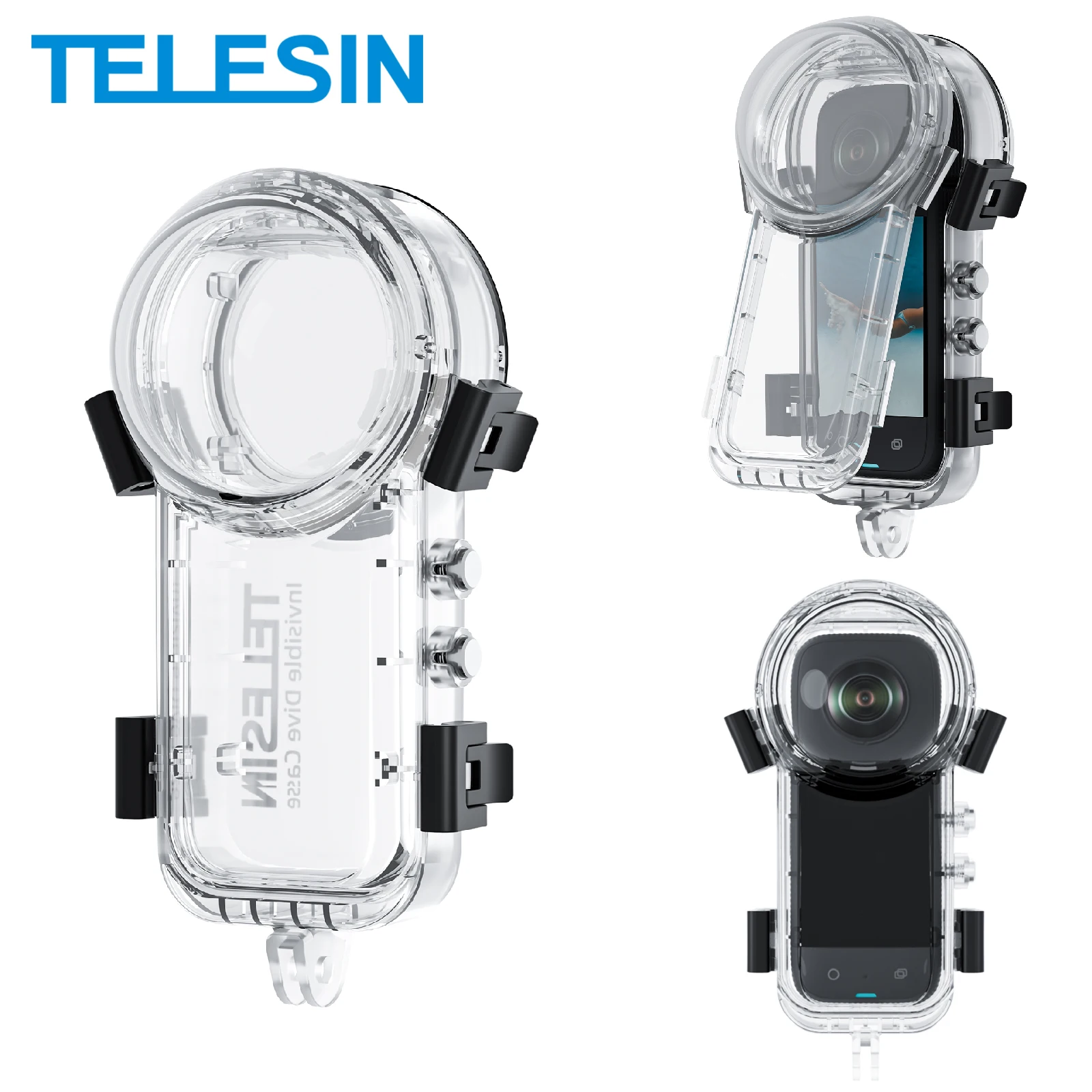 

TELESIN подводный невидимый водонепроницаемый чехол для Insta360 X4 50 м корпус для дайвинга чехол для Insta360 аксессуары