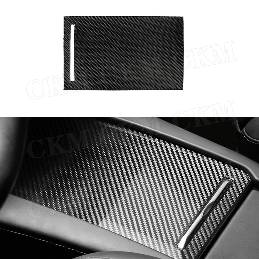 

Carbon Fiber Car Console Armrest Box Trim Cover Sticker For Tesla Model S X 2014-2019 Car Styling