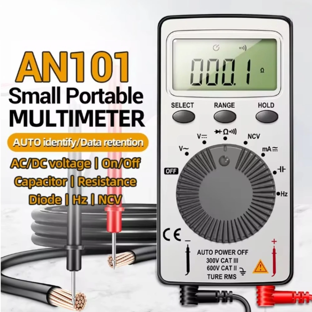 

ANENG AN101 Мини-цифровой мультиметр-мультиметр постоянного/переменного напряжения и тока lcr-метр карманные профессиональные тестеры с тестовым проводом