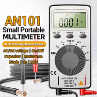 ANENG AN101 Mini digital multimeter multimetro tester DC/AC Voltage Current lcr meter pocket professional testers with Test Lead
