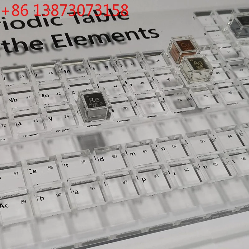 Acrylic Box, Periodic Table of Elements 10mm Cube Container, Desktop Decoration Collection Ornaments