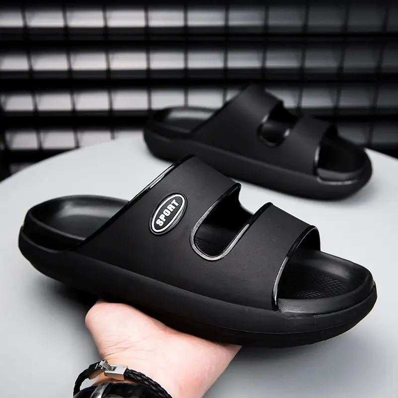 Wearing with A Sense of Poop Soft Bottom Slippers  Platform Slippers for Men Fashion Outdoor Sports Non Slip Beach Sandals Men