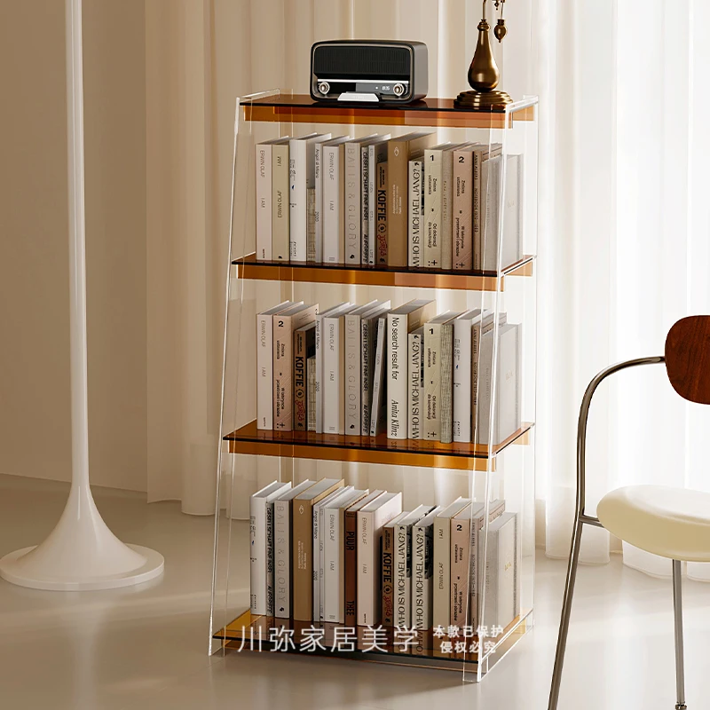 

Kawami Home Aesthetics Acrylic Bookshelf Shelf Floor-to-ceiling Internet celebrity simple bookcase Home living room storage rack