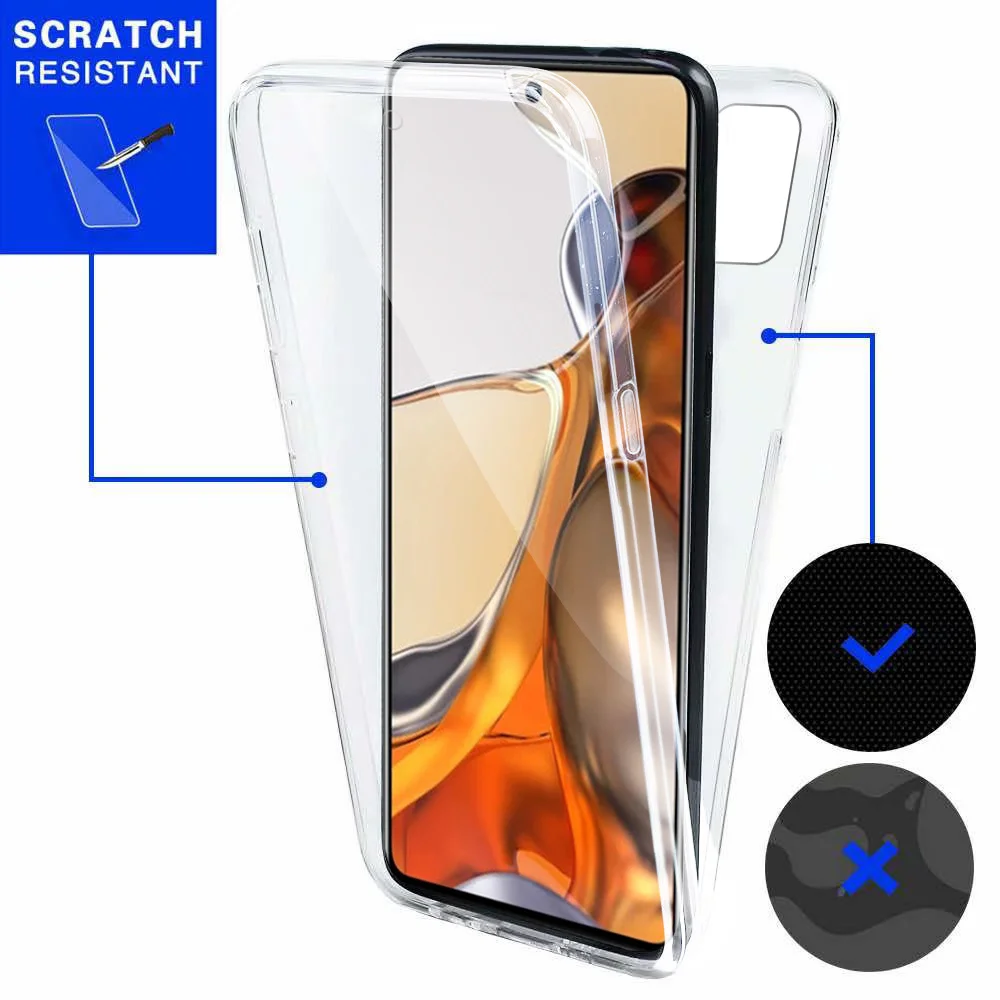 360 Full Body Case for Xiaomi 11T 11 Lite Poco F3 X3 NFC 10T Pro PC+Silicone Shockproof Cover For Redmi 10 9 9A 9C 9T Note 11 10