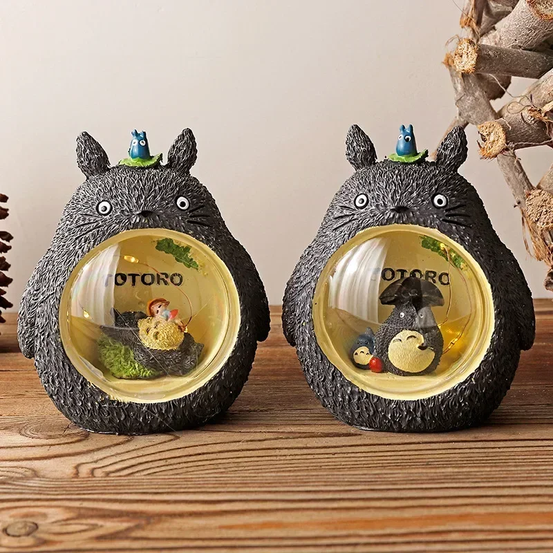 Totoro LED ضوء الليل الكرتون ستار ضوء البطارية لغرفة النوم جو ياباني الجدول زينة زخرفية ضوء الأطفال هدية #6