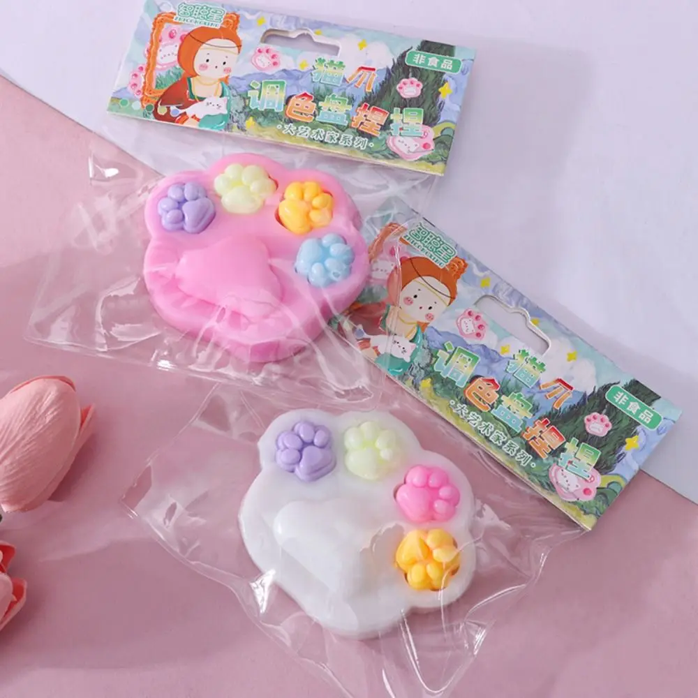 Juguete para apretar con forma de pata de gato, juguete Kawaii con forma de pata de gato, novedad colorida, juguete para aliviar el estrés, paleta de pata de gato para fiesta de cumpleaños, juguete antiestrés con pata de Animal