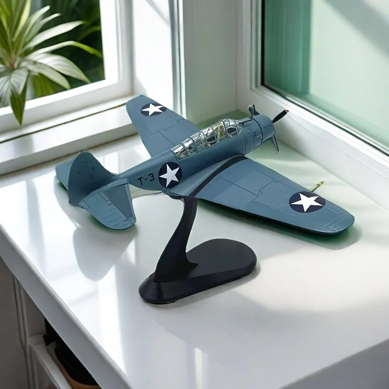 Diecast 1:72 Scale American TBD Torpedo Bombers Original Finished Alloy Airplane Model Simulation Static Collectible Toy Gift