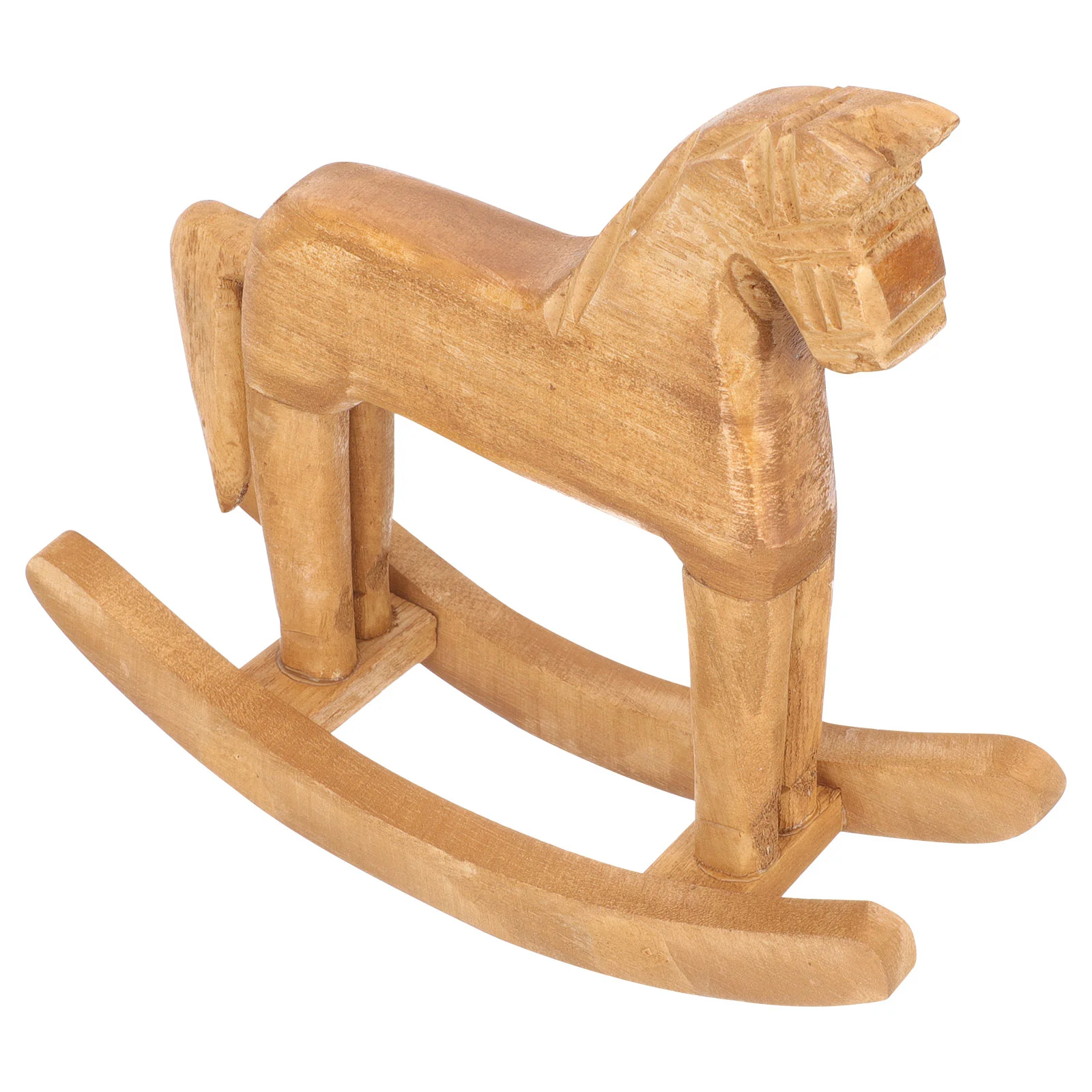 Rocking Animal Statue Porch Decorative Horse Model Wooden for Home Office Colletible Figure