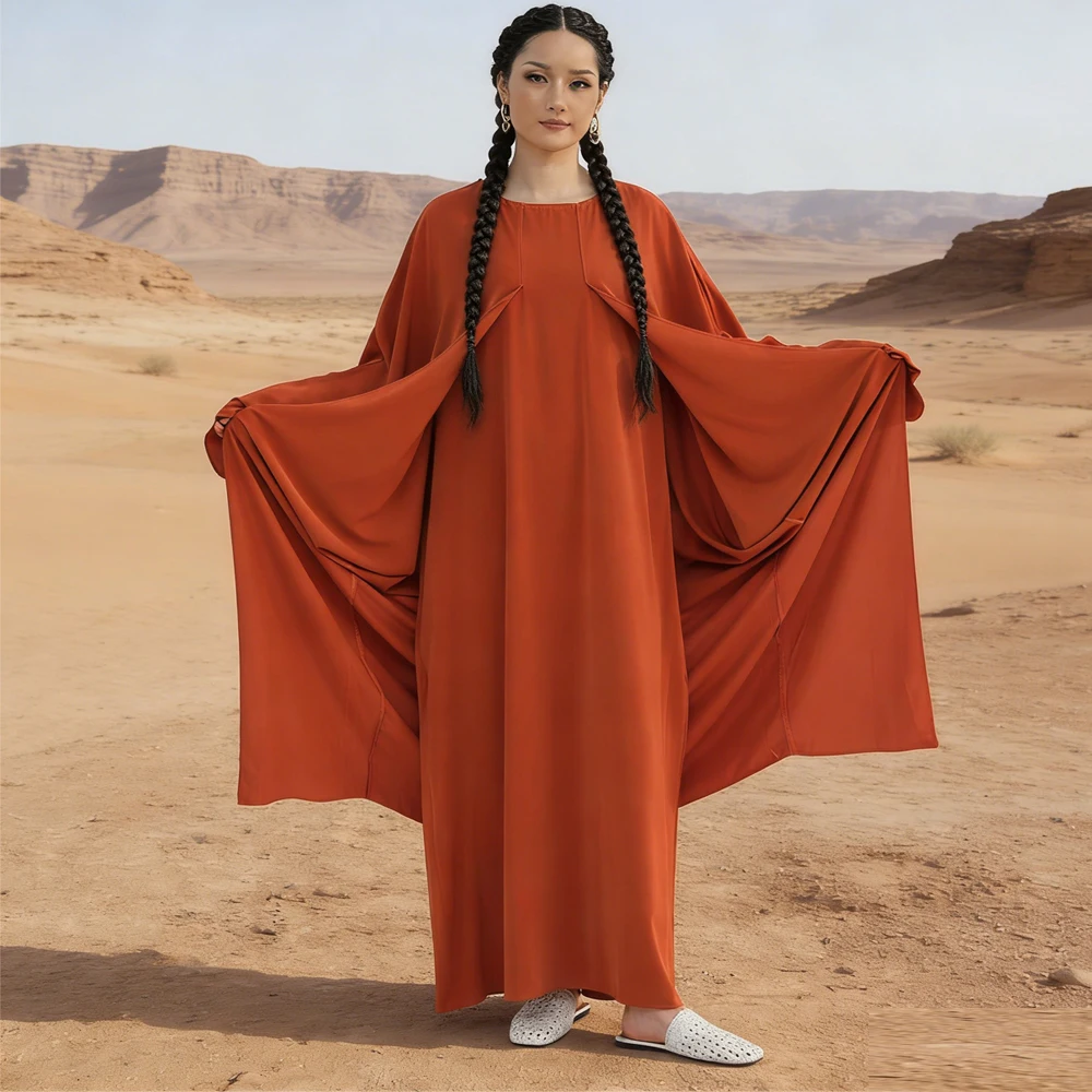 

Ramadan Dubai Abaya Women Muslim Batwing Sleeve Dress One Piece Prayer Garment Islam Clothing Turkey Kaftan Eid Djellaba Abayas