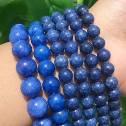 Whosale Blue Natural Kyanite Stone Beads Charm Round Loose Beads For Jewelry Making DIY Bracelets Necklace 6/8/10 MM