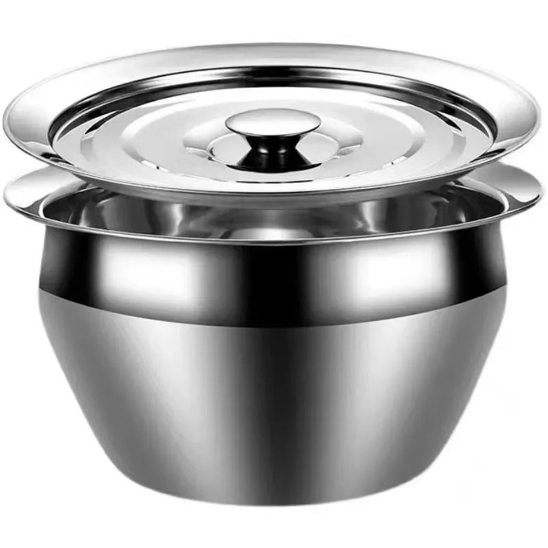304 Stainless Steel Storage Tank Thickened Commercial Kitchen Container with Lid for Frying Oil Spices and Dough Mixing