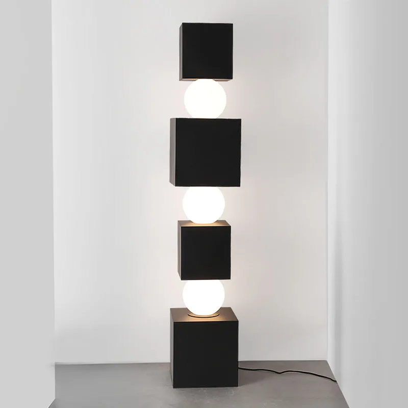 Cascading floor lamp ornaments decorate the living room props sculpture