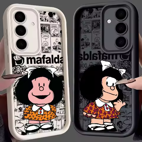 Disney Mafalda Cartoon S25Ultra Phone Case For Samsung Galaxy S25 S24 S23 Ultra 5G Cases S22 S20 Plus S21 FE S24FE Cover Fundas