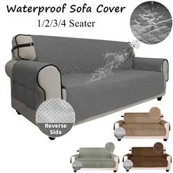 Waterproof Sofa Covers Reversible Quilted Couch Cover for 1/2/3/4 Seater Sofa Furniture Protector Washable Pets Kids Friendly