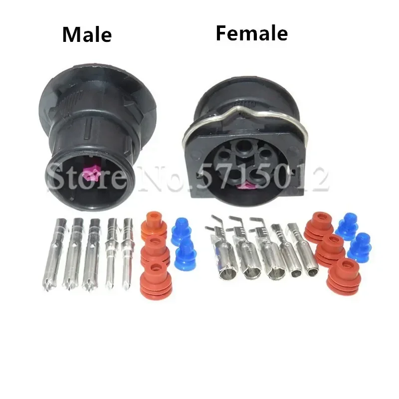 5 Hole Auto Headlight Assembly Wire Sockets Light Conenctor Waterproof Automotive Female Male Plugs For VW J6
