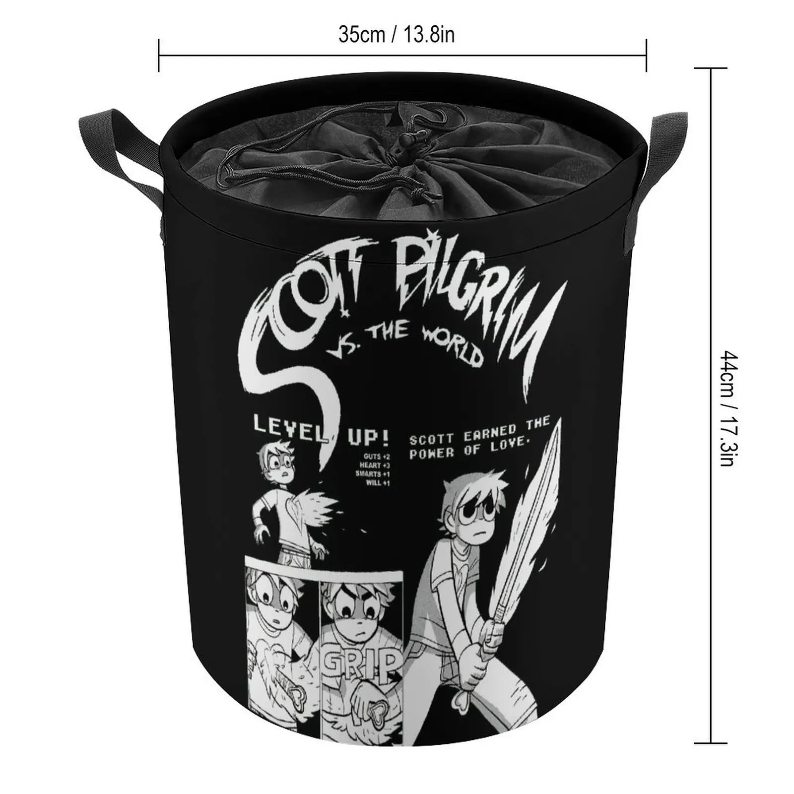 Scott Pilgrim Vs The World Essential for Storage Tank Laundry Basket Dust Proof Staying Books And Great to The Touch Portable Cu