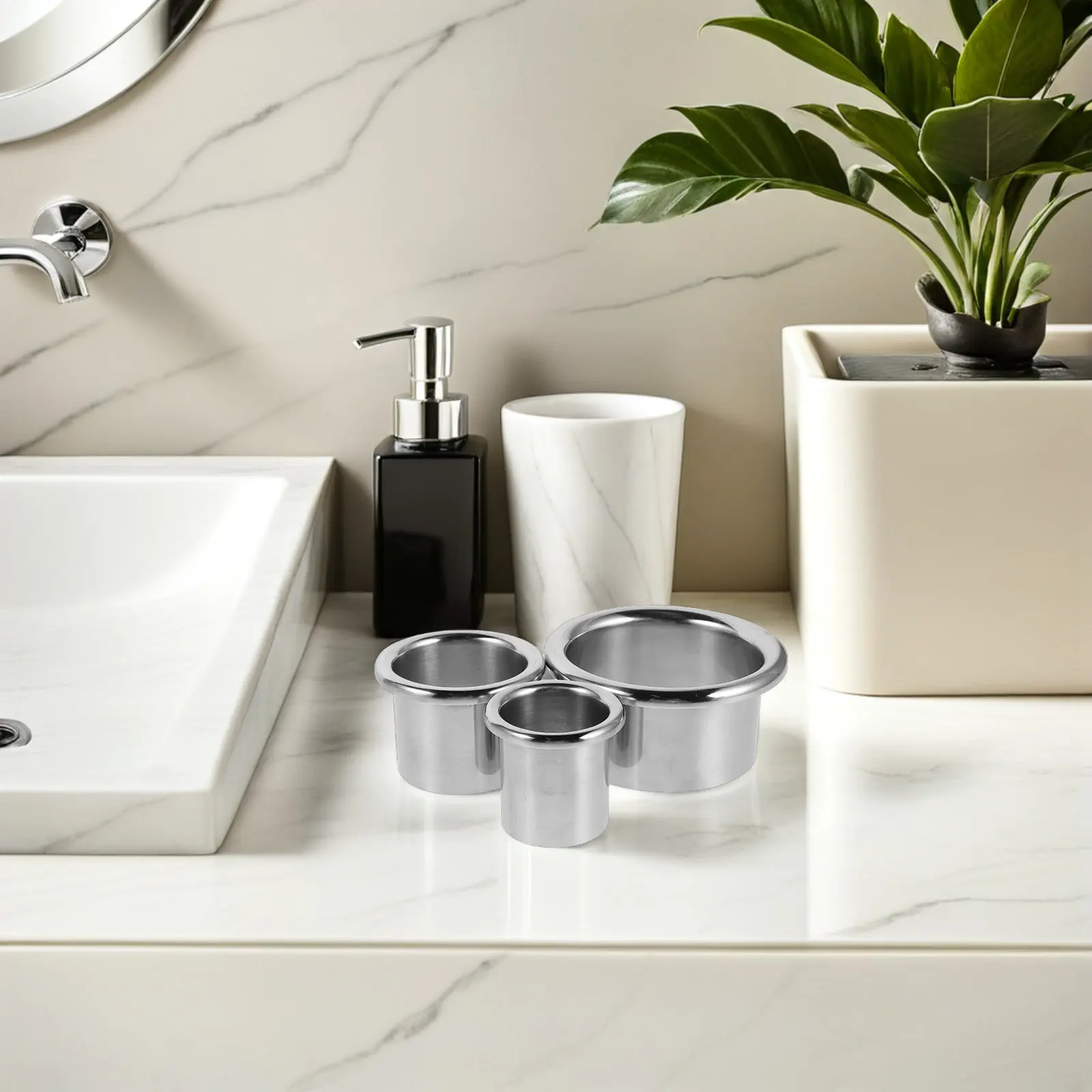 

Набор из 3 держателей для фена из нержавеющей стали: органайзер-подставка для фена для ванной комнаты, туалетного столика, рабочей поверхности, салона красоты