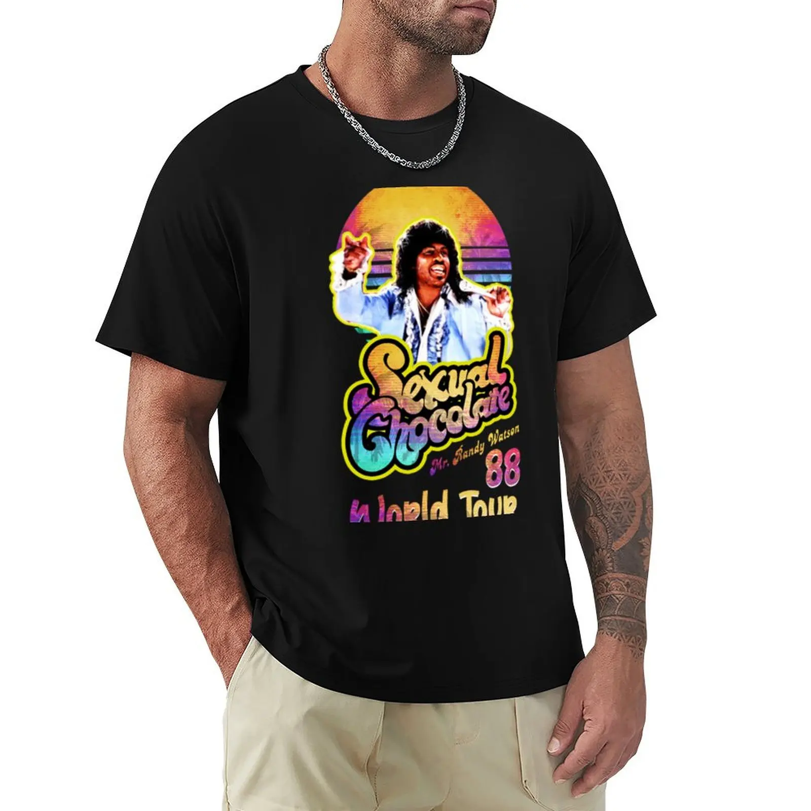 Cool Randy Watson Sexual Chocolate Retro T-Shirt Lightweight Basic Short Sleeve Shirt