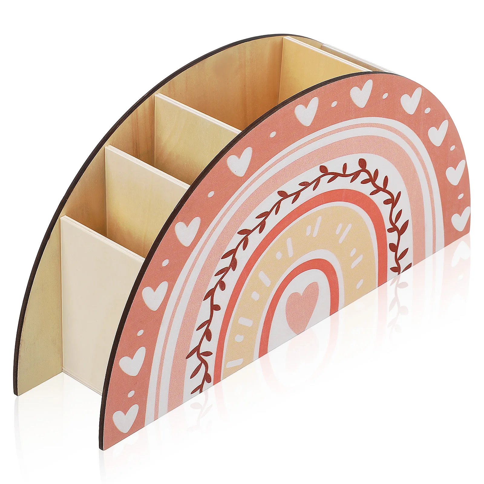 

Wooden Pencil Large Capacity Desktop Storage Box Cute Design Makeup Brush Holder Fine Craftsmanship Office Supplies Stationery