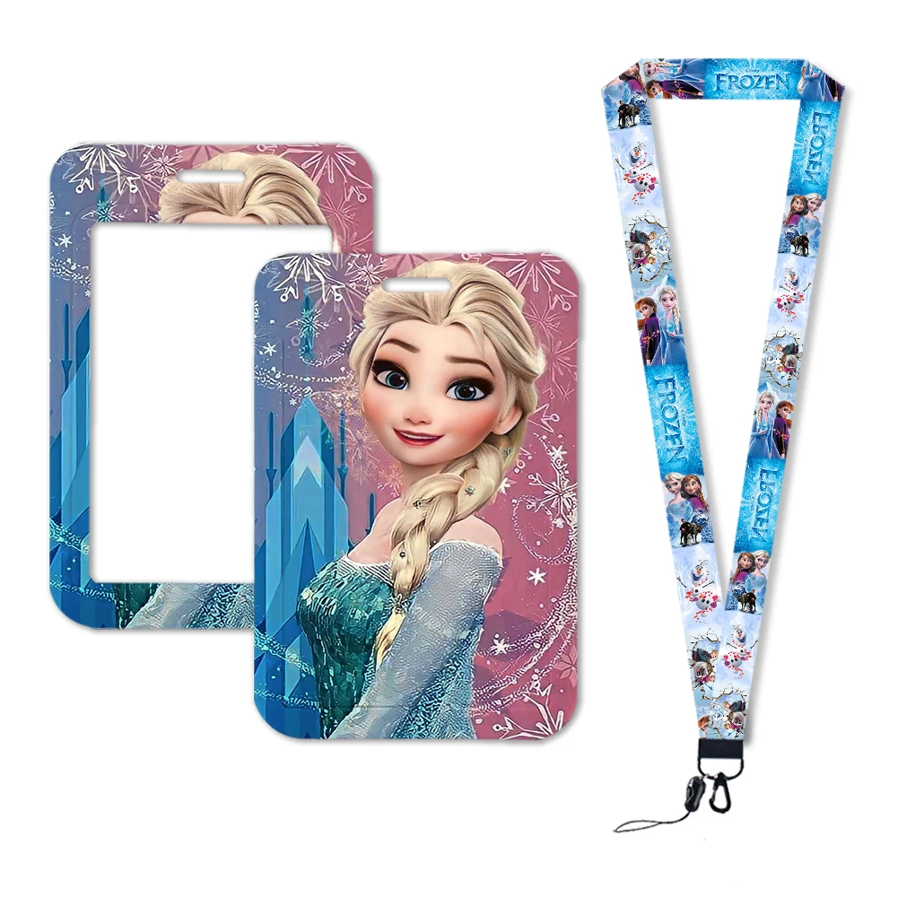 Disney Frozen 2 Elsa Princess Anna Olaf Lanyards Id Credit Card Cover Pass Mobile Phone Charm Neck Straps Badge Holder Gifts